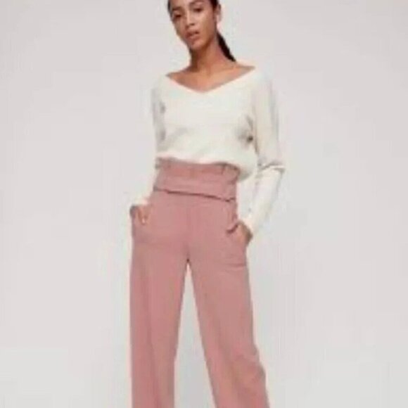 Babaton Lita Longsleeve Cropped V-neck Sweater S - Picture 1 of 9